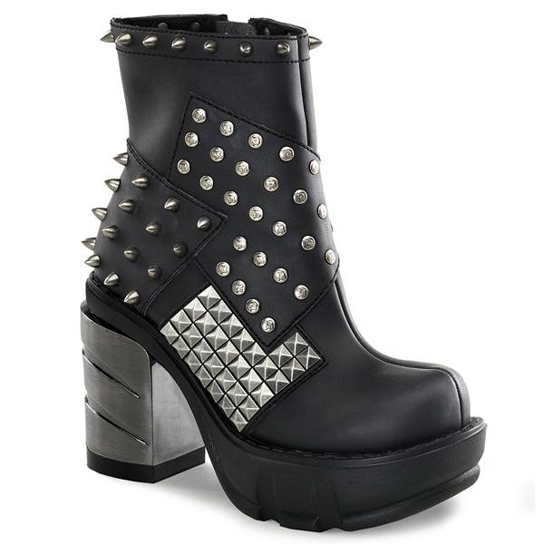 Demonia Women's Sinister-64 Platform Boots - Black Vegan Leather D7054-16US Clearance